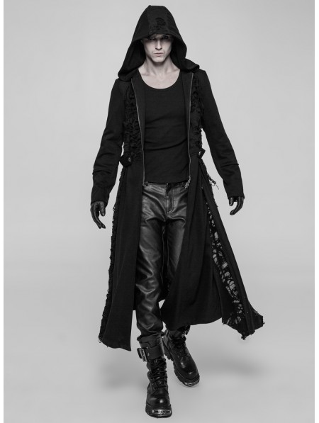 black hooded gothic coat