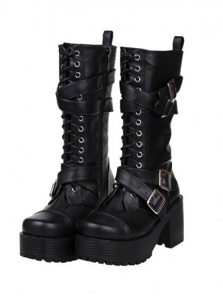 punk lace up boots