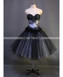 Romantic Black Gothic Short Burlesque Corset Prom Party Dress