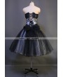Romantic Black Gothic Short Burlesque Corset Prom Party Dress