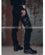 Devil Fashion Black Zipper Chain Gothic Punk Pants for Men