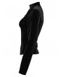 Punk Rave Black Gothic Crescent Hollowed Print Velvet Long Sleeve T-Shirt for Women