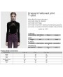 Punk Rave Black Gothic Crescent Hollowed Print Velvet Long Sleeve T-Shirt for Women