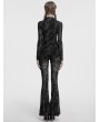 Punk Rave Grey Gothic Crescent Hollowed Printed Mesh Long Flare Pants for Women