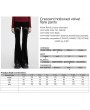 Punk Rave Black Gothic Crescent Hollowed Printed Velvet Long Flare Pants for Women