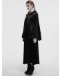 Punk Rave Black Dark Gothic Velvet Moon Hooded Cape Coat for Women