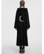 Punk Rave Black Dark Gothic Velvet Moon Hooded Cape Coat for Women