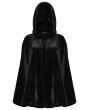 Punk Rave Black Dark Gothic Velvet Moon Hooded Cape Coat for Women