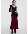 Punk Rave Black Gothic Sexy V-Neck Floral Lace Long Sleeve Shirt for Women
