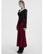 Punk Rave Black Gothic Sexy V-Neck Floral Lace Long Sleeve Shirt for Women