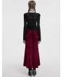 Punk Rave Black Gothic Sexy V-Neck Floral Lace Long Sleeve Shirt for Women
