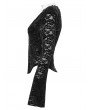 Punk Rave Black Gothic Sexy V-Neck Floral Lace Long Sleeve Shirt for Women