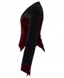 Punk Rave Black and Red Gothic Bat Hem Vintage Velvet Jacket for Women