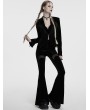 Punk Rave Black Gothic Bat Hem Vintage Velvet Jacket for Women