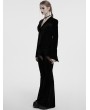 Punk Rave Black Gothic Bat Hem Vintage Velvet Jacket for Women