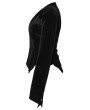 Punk Rave Black Gothic Bat Hem Vintage Velvet Jacket for Women