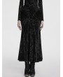 Punk Rave Black Vintage Gothic Lace Up Velvet Long Fishtail Skirt