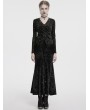Punk Rave Black Vintage Gothic Lace Up Velvet Long Fishtail Skirt