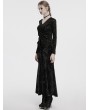 Punk Rave Black Vintage Gothic Lace Up Velvet Long Fishtail Skirt