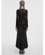 Punk Rave Black Vintage Gothic Lace Up Velvet Long Fishtail Skirt