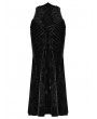 Punk Rave Black Vintage Gothic Lace Up Velvet Long Fishtail Skirt