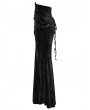 Punk Rave Black Vintage Gothic Lace Up Velvet Long Fishtail Skirt