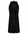 Punk Rave Black Vintage Gothic Lace Up Velvet Long Fishtail Skirt