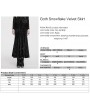 Punk Rave Black Vintage Gothic Lace Up Velvet Long Fishtail Skirt