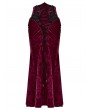 Punk Rave Red Vintage Gothic Lace Up Velvet Long Fishtail Skirt
