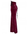 Punk Rave Red Vintage Gothic Lace Up Velvet Long Fishtail Skirt