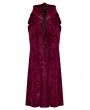 Punk Rave Red Vintage Gothic Lace Up Velvet Long Fishtail Skirt