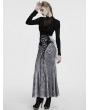 Punk Rave Black Gothic Swinging Collar Lace Long Sleeve Shirt for Women
