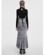 Punk Rave Black Gothic Swinging Collar Lace Long Sleeve Shirt for Women