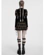 Punk Rave Black and Coffee Gothic Retro Palace Style Velvet Long Sleeve Shirt for Women