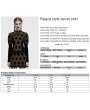 Punk Rave Black and Coffee Gothic Retro Palace Style Velvet Long Sleeve Shirt for Women
