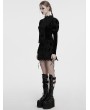 Punk Rave Black Gothic Retro Palace Style Velvet Long Sleeve Shirt for Women