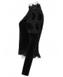 Punk Rave Black Gothic Retro Palace Style Velvet Long Sleeve Shirt for Women