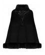 Punk Rave Black Gothic Witch Gradient Fur Trim Cloak for Women
