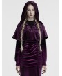 Punk Rave Violet Gothic Women's Velvet Hooded Cloak with Fur Ball