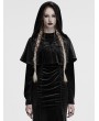 Punk Rave Black Gothic Women's Velvet Hooded Cloak with Fur Ball