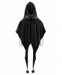 Punk Rave Black Gothic Women's Velvet Hooded Cloak with Fur Ball