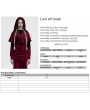 Punk Rave Red Gothic Women's Velvet Hooded Cloak with Fur Ball