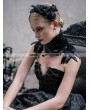 Devil Fashion Black Gothic Feather Collar Shawl