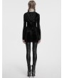 Punk Rave Black Sexy Gothic Velvet Lace Cross Hooded Bodycon Dress