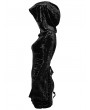Punk Rave Black Sexy Gothic Velvet Lace Cross Hooded Bodycon Dress