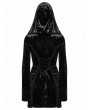 Punk Rave Black Sexy Gothic Velvet Lace Cross Hooded Bodycon Dress