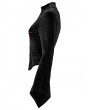 Punk Rave Black Gothic Cross Embroidery Slim Fit Velvet Long Sleeve T-Shirt for Women