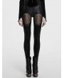 Punk Rave Black Gothic Butterfly Pattern Hollowed Leggings for Women