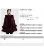 Punk Rave Red Gothic Retro Hooded Loose Fur Cloak for Women