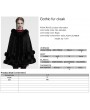 Punk Rave Black Gothic Retro Hooded Loose Fur Cloak for Women